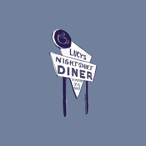 Lucy's Night Shift Diner Long Sleeve Tee Front Detail