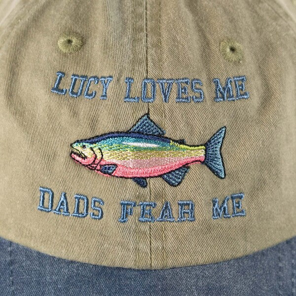 Dads Fear Me Cap (Blue) Front Detail